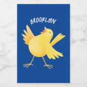 かわいい歌の黄色いカナリアの鳥の漫画 フードラベル (シングルラベル)