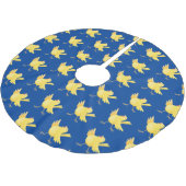 かわいい歌の黄色いカナリアの鳥の漫画 ブラッシュドポリエステルツリースカート (アングル)