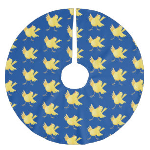 かわいい歌の黄色いカナリアの鳥の漫画 ブラッシュドポリエステルツリースカート