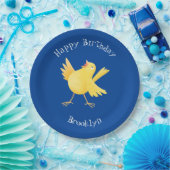 かわいい歌の黄色いカナリアの鳥の漫画 ペーパープレート (パーティー)