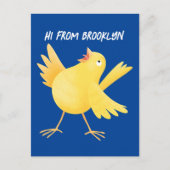 かわいい歌の黄色いカナリアの鳥の漫画 ポストカード (正面)