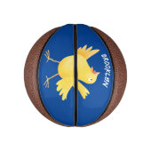 かわいい歌の黄色いカナリアの鳥の漫画 ミニバスケットボール (縦)