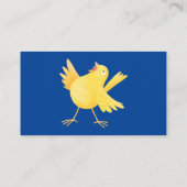 かわいい歌の黄色いカナリアの鳥の漫画 名刺 (裏面)