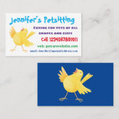 かわいい歌の黄色いカナリアの鳥の漫画 名刺 (正面/裏面)