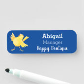 かわいい歌の黄色いカナリアの鳥の漫画 名札 (インサイチュ)