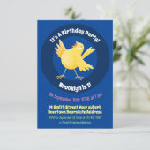 かわいい歌の黄色いカナリアの鳥の漫画 招待状 (スタンド正面)