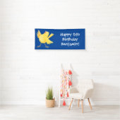 かわいい歌の黄色いカナリアの鳥の漫画 横断幕 (インサイチュ)