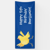 かわいい歌の黄色いカナリアの鳥の漫画 横断幕 (縦)