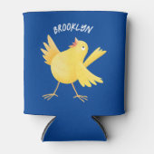 かわいい歌の黄色いカナリアの鳥の漫画 缶クーラー (正面)