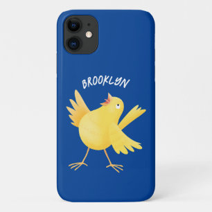 かわいい歌の黄色いカナリアの鳥の漫画 iPhone 11 ケース