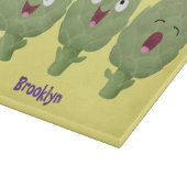 かわいい歌アーティチョーク野菜アニメ カッティングボード (角)