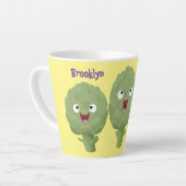 かわいい歌アーティチョーク野菜アニメ カフェラテマグ (左アングル)