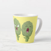 かわいい歌アーティチョーク野菜アニメ カフェラテマグ (右アングル)