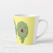 かわいい歌アーティチョーク野菜アニメ カフェラテマグ (右)