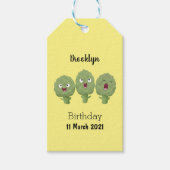 かわいい歌アーティチョーク野菜アニメ ギフトタグ (正面)