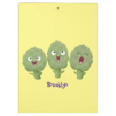 かわいい歌アーティチョーク野菜アニメ クリップボード (裏面)