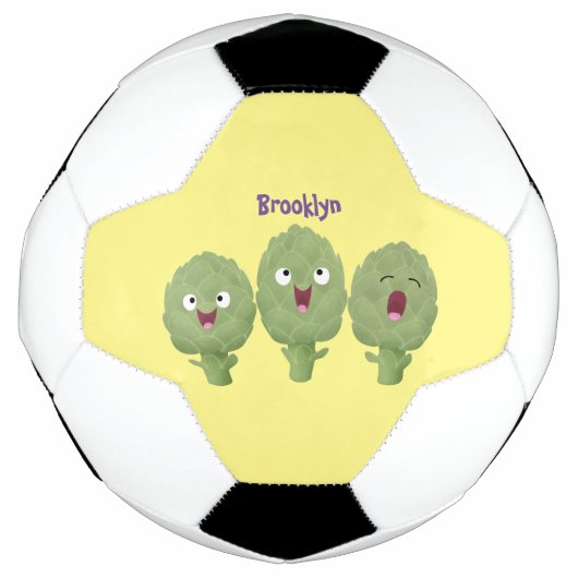 かわいい歌アーティチョーク野菜アニメ サッカーボール (正面)