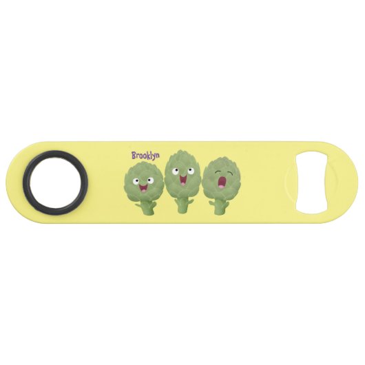 かわいい歌アーティチョーク野菜アニメ スピード栓抜き (正面(横))