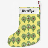 かわいい歌アーティチョーク野菜アニメ スモールクリスマスストッキング (裏面)