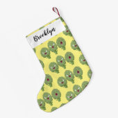 かわいい歌アーティチョーク野菜アニメ スモールクリスマスストッキング (裏面 (吊り時))