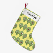 かわいい歌アーティチョーク野菜アニメ スモールクリスマスストッキング (正面 (吊り時))