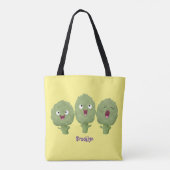 かわいい歌アーティチョーク野菜アニメ トートバッグ (裏面)