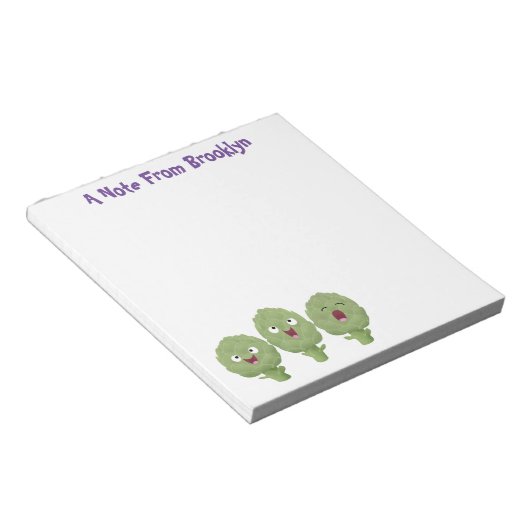 かわいい歌アーティチョーク野菜アニメ ノートパッド (アングル)