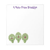 かわいい歌アーティチョーク野菜アニメ ノートパッド (正面)