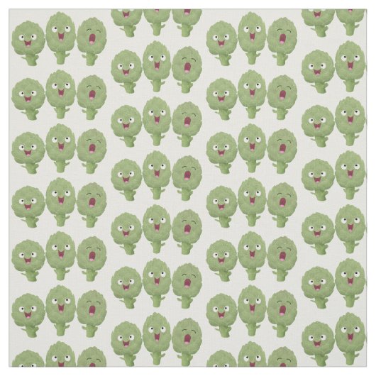 かわいい歌アーティチョーク野菜アニメ ファブリック (見本)