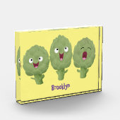 かわいい歌アーティチョーク野菜アニメ フォトブロック (左)