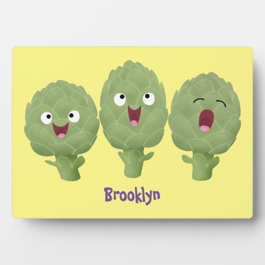 かわいい歌アーティチョーク野菜アニメ  フォトプラーク (正面)