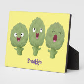 かわいい歌アーティチョーク野菜アニメ  フォトプラーク (側面)