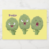 かわいい歌アーティチョーク野菜アニメ フードラベル (シングルラベル)