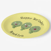 かわいい歌アーティチョーク野菜アニメ ペーパープレート (アングル)