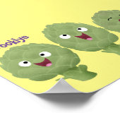 かわいい歌アーティチョーク野菜アニメ ポスター (角)