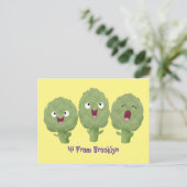 かわいい歌アーティチョーク野菜アニメ ポストカード (スタンド正面)