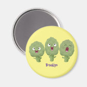 かわいい歌アーティチョーク野菜アニメ マグネット (正面/裏面)