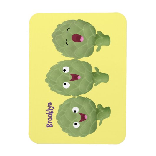 かわいい歌アーティチョーク野菜アニメ マグネット (縦)