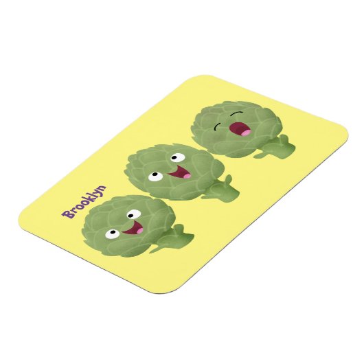 かわいい歌アーティチョーク野菜アニメ マグネット (左側)