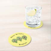 かわいい歌アーティチョーク野菜アニメ ラウンドペーパーコースター (インサイチュ)