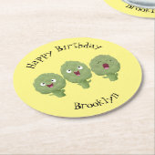 かわいい歌アーティチョーク野菜アニメ ラウンドペーパーコースター (アングル)