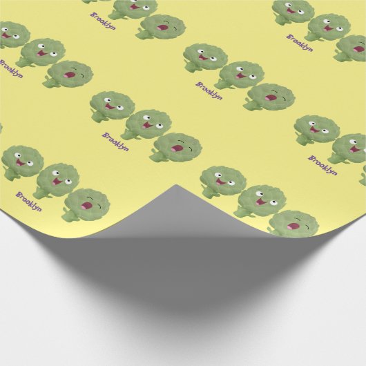 かわいい歌アーティチョーク野菜アニメ ラッピングペーパー (角)