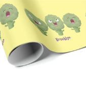 かわいい歌アーティチョーク野菜アニメ ラッピングペーパー (ロールコーナー)