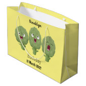 かわいい歌アーティチョーク野菜アニメ ラージペーパーバッグ (裏面アングル)