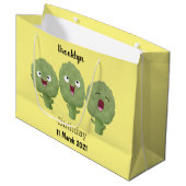 かわいい歌アーティチョーク野菜アニメ ラージペーパーバッグ (正面アングル)