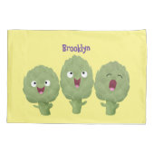 かわいい歌アーティチョーク野菜アニメ 枕カバー (裏面)