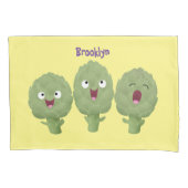 かわいい歌アーティチョーク野菜アニメ 枕カバー (正面)