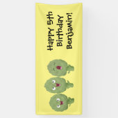 かわいい歌アーティチョーク野菜アニメ 横断幕 (縦)