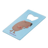 かわいい歌カピバラukulele漫画イラストレーション クレジットカード栓抜き (正面アングル)