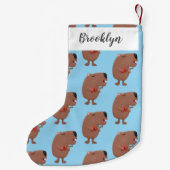 かわいい歌カピバラukulele漫画イラストレーション スモールクリスマスストッキング (裏面)